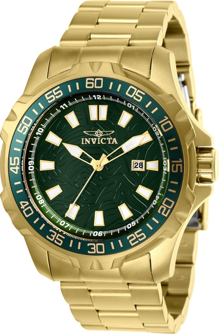 Invicta Men's 25785 Pro Diver Quartz 3 Hand Green Dial Watch